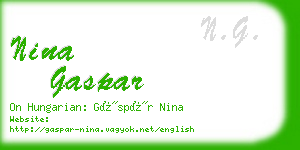 nina gaspar business card